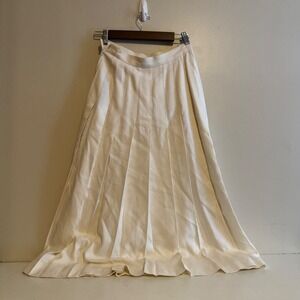 VTG JH Collectibles Women's Ivory Pleated Maxi Skirt 6 Prairie Capsule